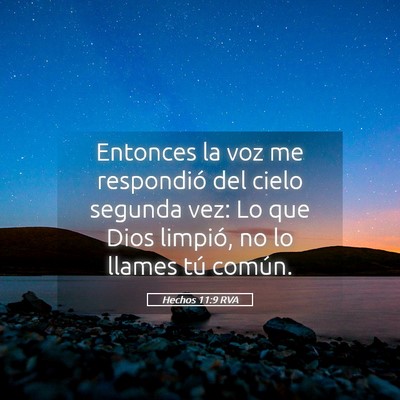 Picture 05 - Hechos 11:9 RVA - Entonces la voz me respondió del cielo segunda - Bible Verse Picture