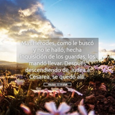 Picture 05 - Hechos 12:19 RVA - Mas Herodes, como le buscó y no le halló, hecha - Bible Verse Picture