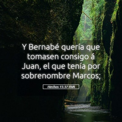 Picture 05 - Hechos 15:37 RVA - Y Bernabé quería que tomasen consigo á Juan, - Bible Verse Picture