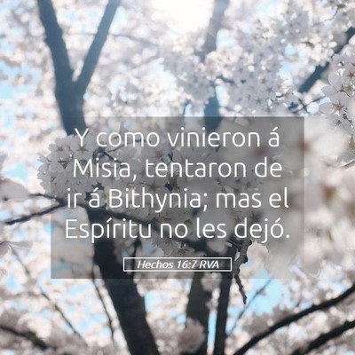 Picture 05 - Hechos 16:7 RVA - Y como vinieron á Misia, tentaron de ir á - Bible Verse Picture
