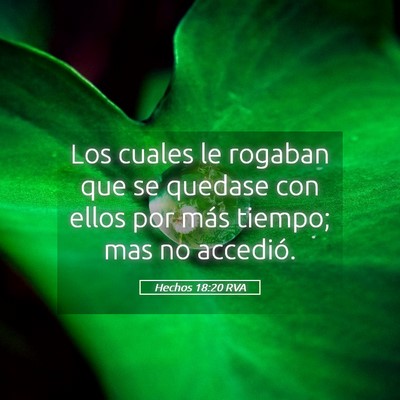 Picture 05 - Hechos 18:20 RVA - Los cuales le rogaban que se quedase con ellos - Bible Verse Picture
