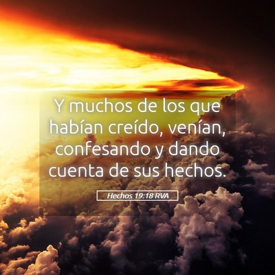 Picture 05 - Hechos 19:18 RVA - Y muchos de los que habían creído, venían, - Bible Verse Picture