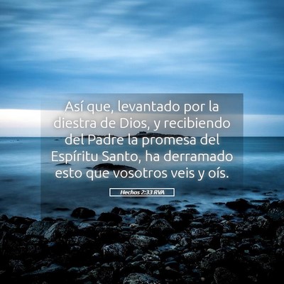 Picture 05 - Hechos 2:33 RVA - Así que, levantado por la diestra de Dios, y - Bible Verse Picture