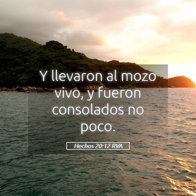 Picture 05 - Hechos 20:12 RVA - Y llevaron al mozo vivo, y fueron consolados no - Bible Verse Picture