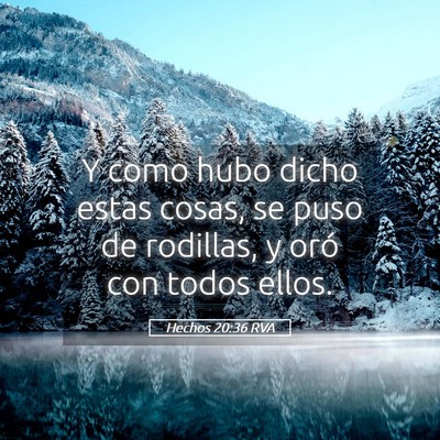 Picture 05 - Hechos 20:36 RVA - Y como hubo dicho estas cosas, se puso de - Bible Verse Picture