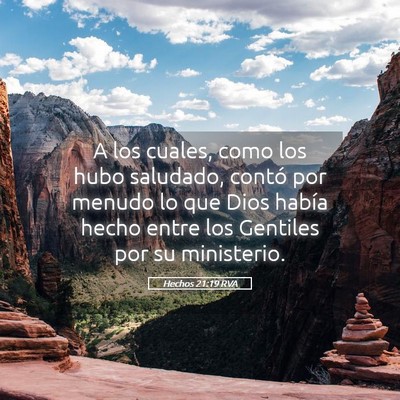 Picture 05 - Hechos 21:19 RVA - A los cuales, como los hubo saludado, contó por - Bible Verse Picture