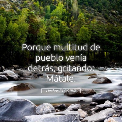 Picture 05 - Hechos 21:36 RVA - Porque multitud de pueblo venía detrás, - Bible Verse Picture