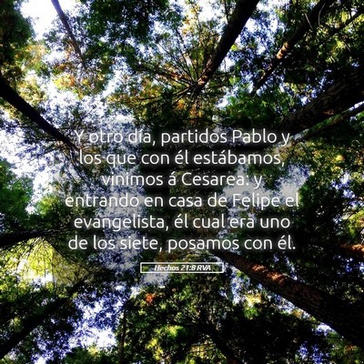 Picture 05 - Hechos 21:8 RVA - Y otro día, partidos Pablo y los que con él - Bible Verse Picture