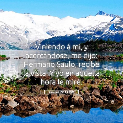 Picture 05 - Hechos 22:13 RVA - Viniendo á mí, y acercándose, me dijo: Hermano - Bible Verse Picture