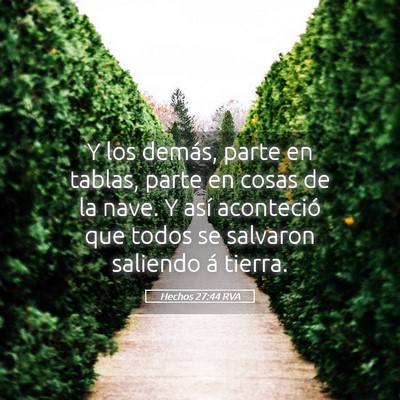Picture 05 - Hechos 27:44 RVA - Y los demás, parte en tablas, parte en cosas de - Bible Verse Picture