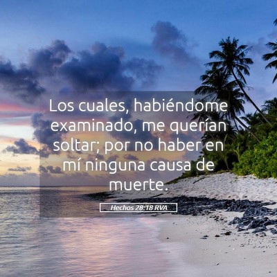 Picture 05 - Hechos 28:18 RVA - Los cuales, habiéndome examinado, me querían - Bible Verse Picture