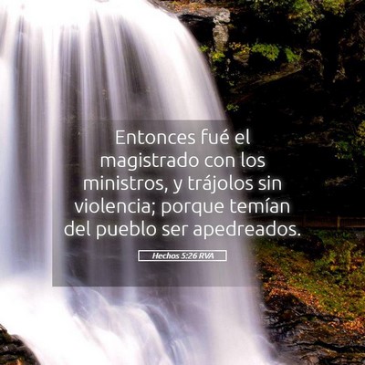 Picture 05 - Hechos 5:26 RVA - Entonces fué el magistrado con los ministros, y - Bible Verse Picture