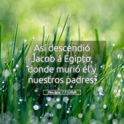 Picture 05 - Hechos 7:15 RVA - Así descendió Jacob á Egipto, donde murió él - Bible Verse Picture