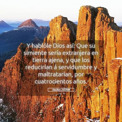 Picture 05 - Hechos 7:6 RVA - Y hablóle Dios así: Que su simiente sería - Bible Verse Picture