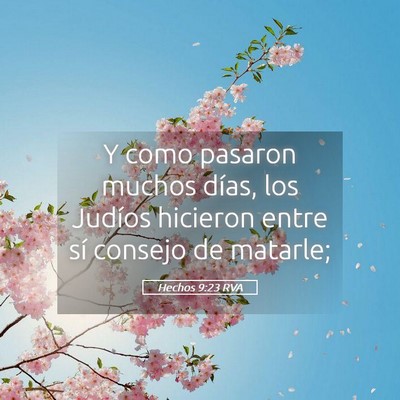 Picture 05 - Hechos 9:23 RVA - Y como pasaron muchos días, los Judíos hicieron - Bible Verse Picture