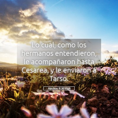 Picture 05 - Hechos 9:30 RVA - Lo cual, como los hermanos entendieron, le - Bible Verse Picture