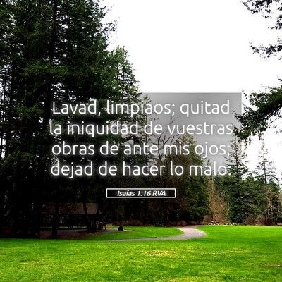 Picture 05 - Isaías 1:16 RVA - Lavad, limpiaos; quitad la iniquidad de vuestras - Bible Verse Picture