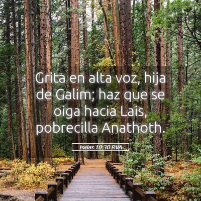 Picture 05 - Isaías 10:30 RVA - Grita en alta voz, hija de Galim; haz que se oiga - Bible Verse Picture