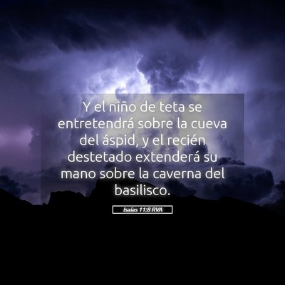Picture 05 - Isaías 11:8 RVA - Y el niño de teta se entretendrá sobre la cueva - Bible Verse Picture