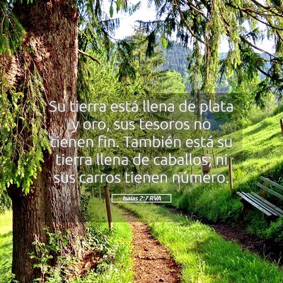 Picture 05 - Isaías 2:7 RVA - Su tierra está llena de plata y oro, sus tesoros - Bible Verse Picture