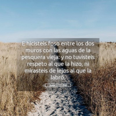Picture 05 - Isaías 22:11 RVA - E hicisteis foso entre los dos muros con las - Bible Verse Picture