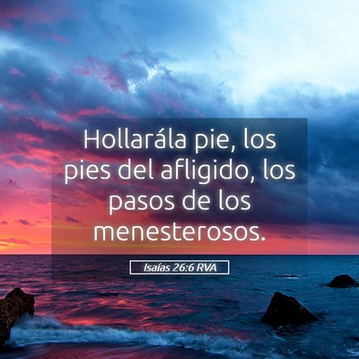 Picture 05 - Isaías 26:6 RVA - Hollarála pie, los pies del afligido, los pasos - Bible Verse Picture
