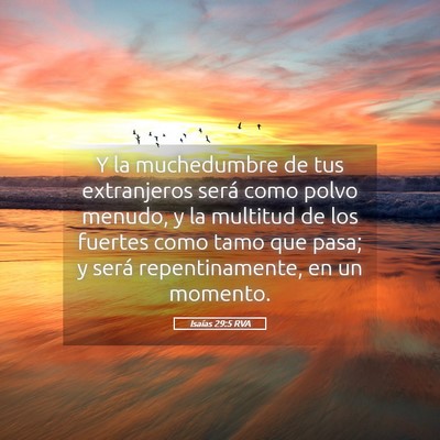 Picture 05 - Isaías 29:5 RVA - Y la muchedumbre de tus extranjeros será como - Bible Verse Picture