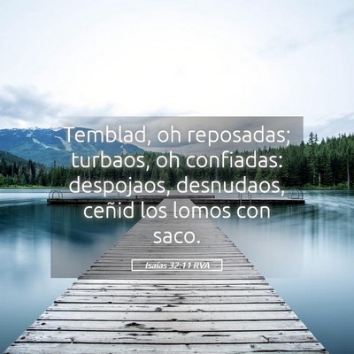Picture 05 - Isaías 32:11 RVA - Temblad, oh reposadas; turbaos, oh confiadas: - Bible Verse Picture