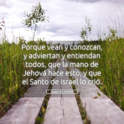 Picture 05 - Isaías 41:20 RVA - Porque vean y conozcan, y adviertan y entiendan - Bible Verse Picture