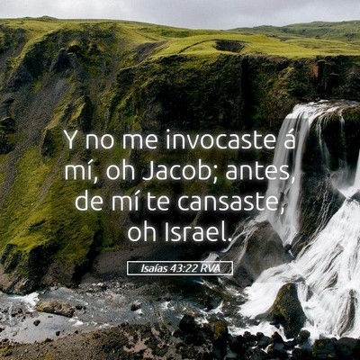 Picture 05 - Isaías 43:22 RVA - Y no me invocaste á mí, oh Jacob; antes, de mí - Bible Verse Picture