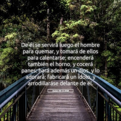 Picture 05 - Isaías 44:15 RVA - De él se servirá luego el hombre para quemar, y - Bible Verse Picture