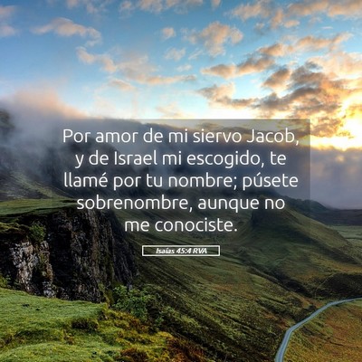 Picture 05 - Isaías 45:4 RVA - Por amor de mi siervo Jacob, y de Israel mi - Bible Verse Picture