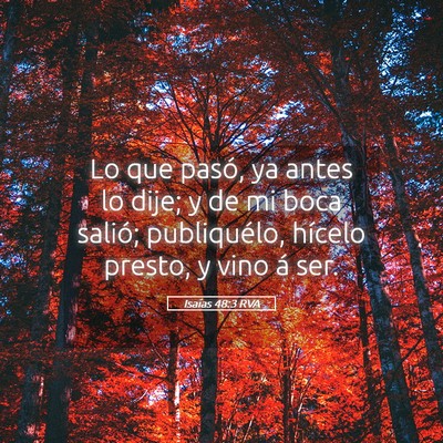 Picture 05 - Isaías 48:3 RVA - Lo que pasó, ya antes lo dije; y de mi boca - Bible Verse Picture