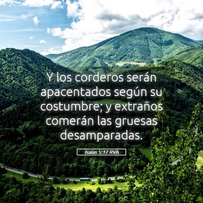 Picture 05 - Isaías 5:17 RVA - Y los corderos serán apacentados según su - Bible Verse Picture