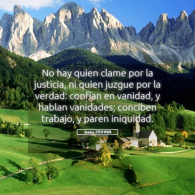 Picture 05 - Isaías 59:4 RVA - No hay quien clame por la justicia, ni quien - Bible Verse Picture