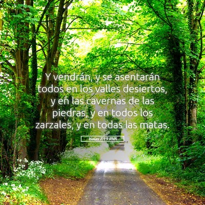 Picture 05 - Isaías 7:19 RVA - Y vendrán, y se asentarán todos en los valles - Bible Verse Picture