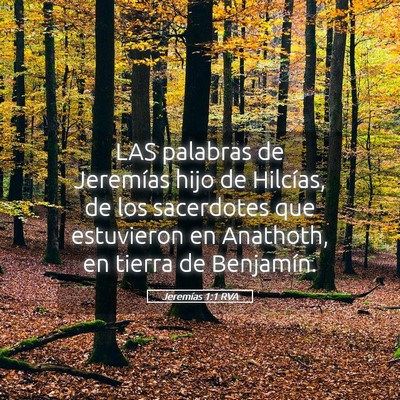 Picture 05 - Jeremías 1:1 RVA - LAS palabras de Jeremías hijo de Hilcías, de - Bible Verse Picture