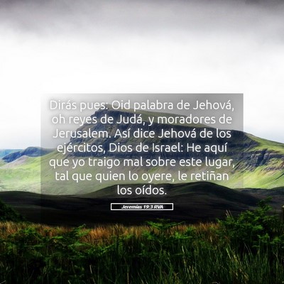 Picture 05 - Jeremías 19:3 RVA - Dirás pues: Oid palabra de Jehová, oh reyes de - Bible Verse Picture