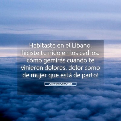 Picture 05 - Jeremías 22:23 RVA - Habitaste en el Líbano, hiciste tu nido en los - Bible Verse Picture