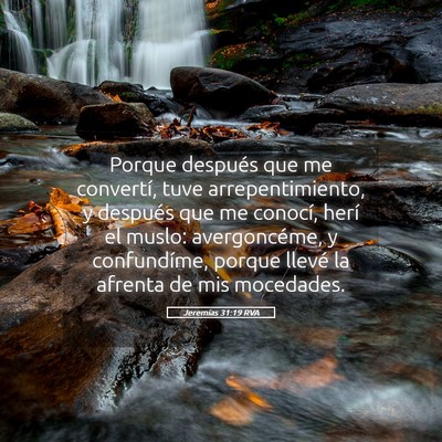 Picture 05 - Jeremías 31:19 RVA - Porque después que me convertí, tuve - Bible Verse Picture