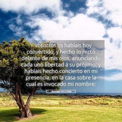 Picture 05 - Jeremías 34:15 RVA - Y vosotros os habíais hoy convertido, y hecho lo - Bible Verse Picture
