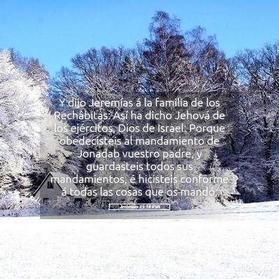 Picture 05 - Jeremías 35:18 RVA - Y dijo Jeremías á la familia de los - Bible Verse Picture