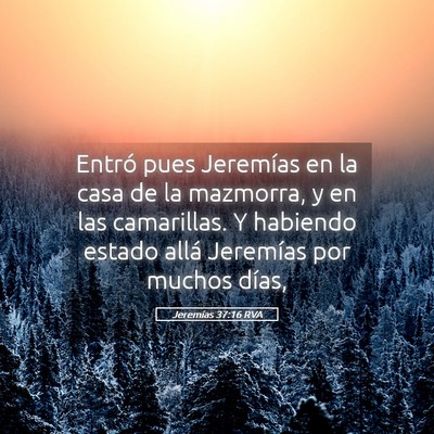 Picture 05 - Jeremías 37:16 RVA - Entró pues Jeremías en la casa de la mazmorra, - Bible Verse Picture