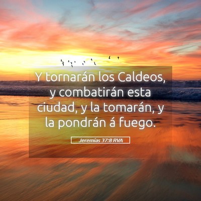 Picture 05 - Jeremías 37:8 RVA - Y tornarán los Caldeos, y combatirán esta - Bible Verse Picture