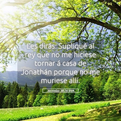 Picture 05 - Jeremías 38:26 RVA - Les dirás: Supliqué al rey que no me hiciese - Bible Verse Picture