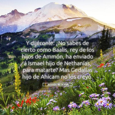 Picture 05 - Jeremías 40:14 RVA - Y dijéronle: ¿No sabes de cierto como Baalis, - Bible Verse Picture