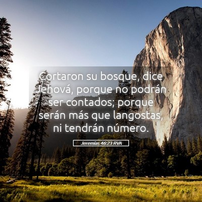 Picture 05 - Jeremías 46:23 RVA - Cortaron su bosque, dice Jehová, porque no - Bible Verse Picture