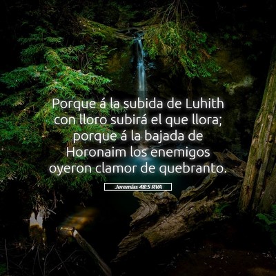 Picture 05 - Jeremías 48:5 RVA - Porque á la subida de Luhith con lloro subirá - Bible Verse Picture