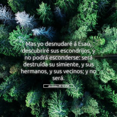 Picture 05 - Jeremías 49:10 RVA - Mas yo desnudaré á Esaú, descubriré sus - Bible Verse Picture
