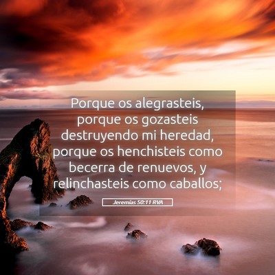 Picture 05 - Jeremías 50:11 RVA - Porque os alegrasteis, porque os gozasteis - Bible Verse Picture
